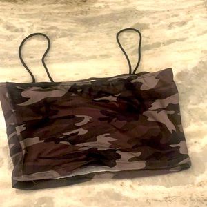 A camouflage crop top